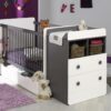 Lit combiné évolutif Malte Blanc/Taupe 70x140 cm (Disponible à partir du 27 décembre 2021)-0