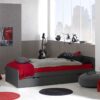 Lit gigogne Féroé Anthracite 90x200 cm avec sommier-0