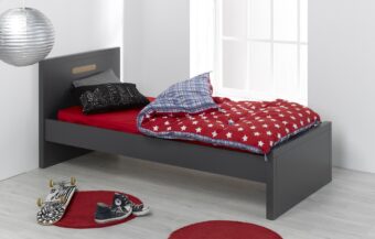 Lit enfant Milo anthracite 90×200 cm