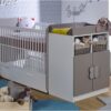 Lit Combi Fleur (ou Madrid) Blanc/Lin 70x140 cm -6199