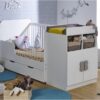 Lit Combi Fleur (ou Madrid) Blanc 70x140 cm-6195