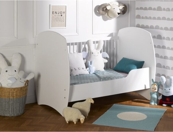 Lit bébé Méda Blanc 70 x 140 bleu