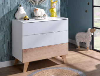Commode Equilibre blanc/bois