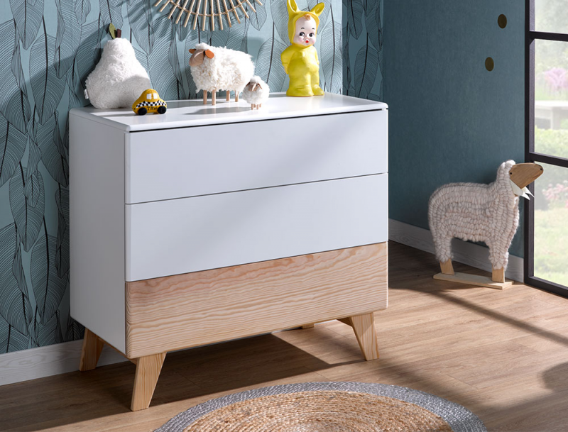 Commode bébé et enfant, en bois naturel