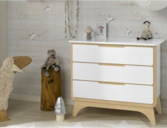 Commode Bonheur blanc/bouleau