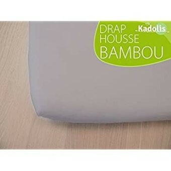 Drap housse Bambou 90×140 cm gris clair