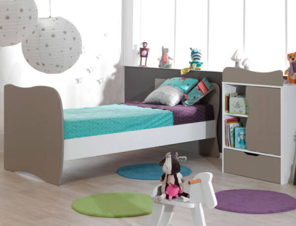 Lit bébé combiné évolutif Belem blanc/lin 70x140 cm + Matelas – Image 4