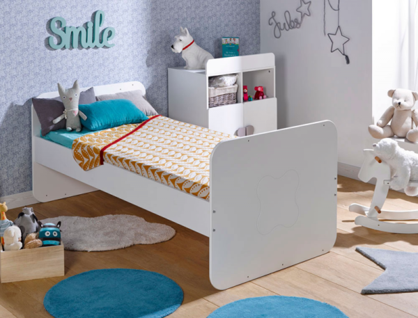 Lit bébé combiné évolutif Fleur blanc 70x140 cm + Matelas – Image 7