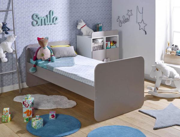 Lit bébé combiné évolutif Fleur blanc/lin 70x140 cm + Matelas – Image 7