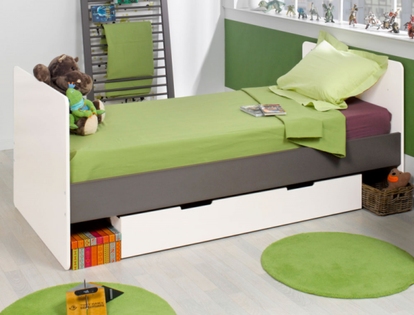 Lit bébé combiné évolutif Malte blanc/taupe 70x140 cm + Matelas – Image 7