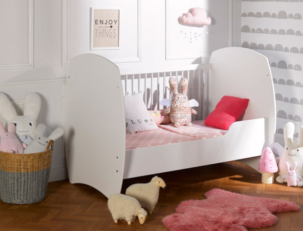 Lit bébé Médéa blanc 70x140 cm + Matelas – Image 4