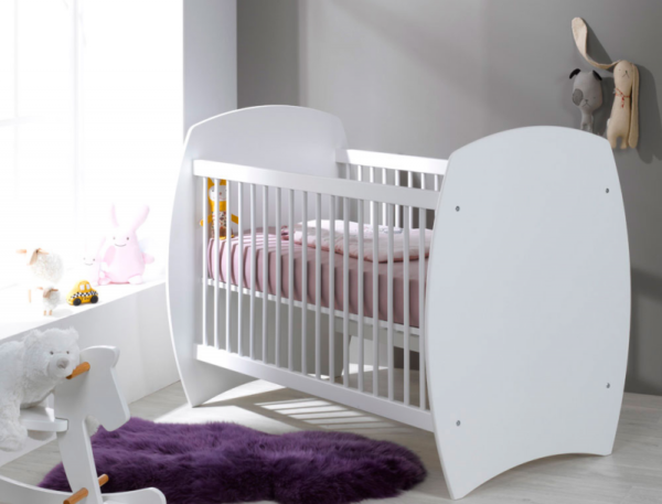 Lit bébé Médéa blanc 70x140 cm + Matelas – Image 3