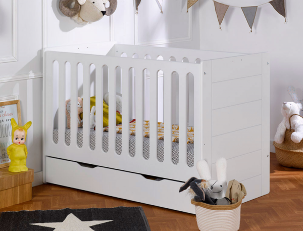 Lit bébé combiné évolutif Module blanc 70x140 cm + Matelas – Image 5