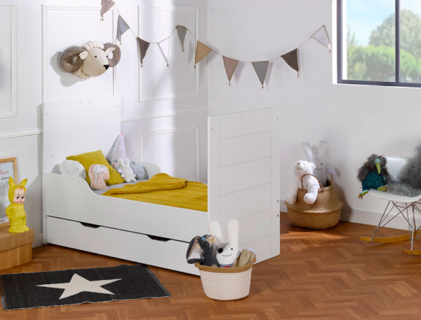 Lit bébé combiné évolutif Module blanc 70x140 cm + Matelas – Image 7