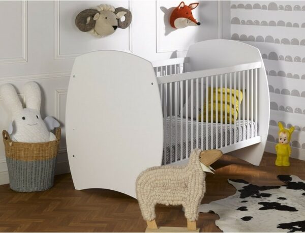 Lit bébé Médéa blanc 70x140 cm + Matelas – Image 2