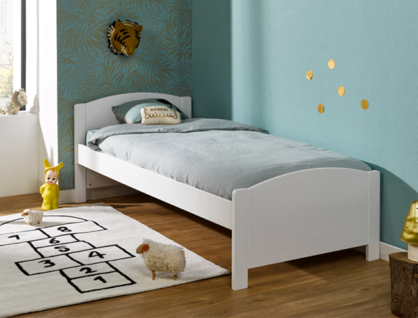 Lit enfant Opale pin massif blanc 90x200 cm – Image 2