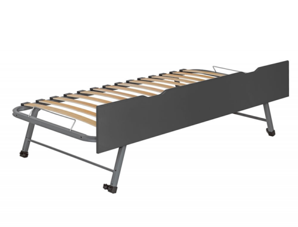 Lit enfant Milo anthracite 90x200 cm + 2 matelas + Tiroir de lit gigogne – Image 3