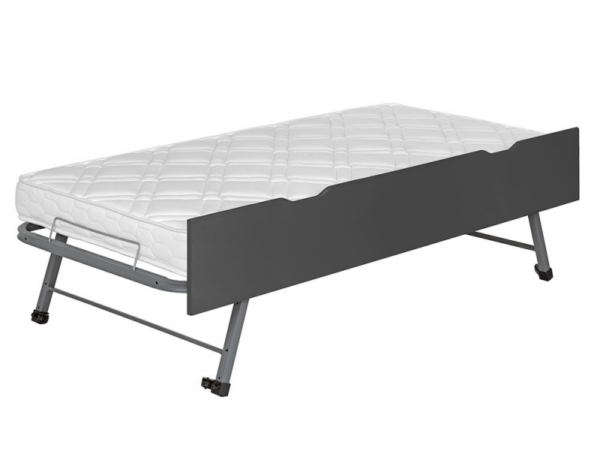 Lit enfant Milo anthracite 90x200 cm + 2 matelas + Tiroir de lit gigogne – Image 5