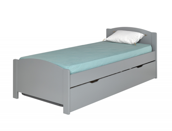 Pack lit enfant Opale gris flanelle + Tiroir lit + 1 matelas + Sommier – Image 2