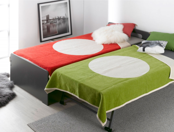 Lit gigogne enfant Féroé anthracite 90x190 cm + 2 Matelas – Image 2