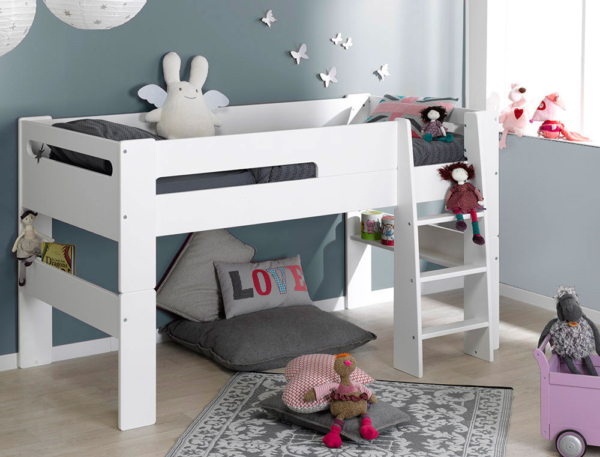 Lit mezzanine London blanc 90x190 cm + Matelas – Image 2