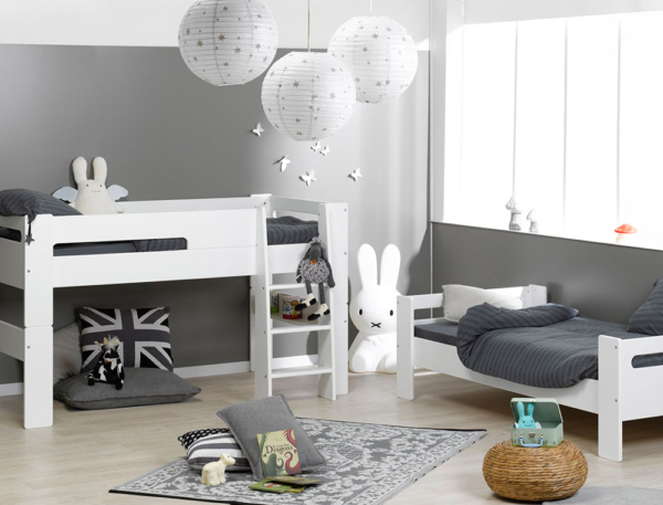 Lit mezzanine London blanc 90x190 cm + Matelas – Image 3