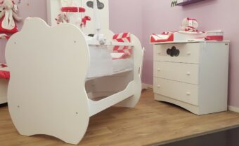 Mini chambre bébé Altéa blanc avec plan à langer