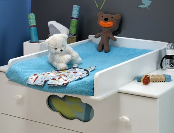 Mini chambre bébé Altéa blanc avec plan à langer – Image 4