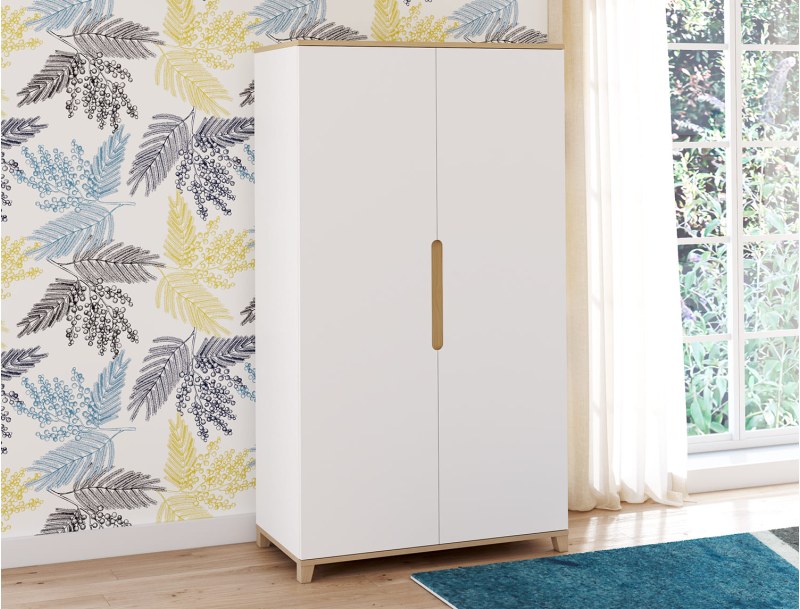 Armoire Milor Blanc et Bois