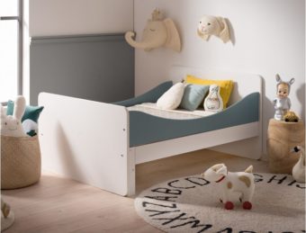 Lit évolutif Opus blanc et vert mousse 90x140/190 cm