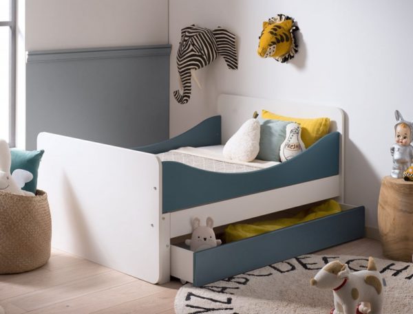 Tiroir pour lit évolutif blanc et bleu nuit Opus – Image 2