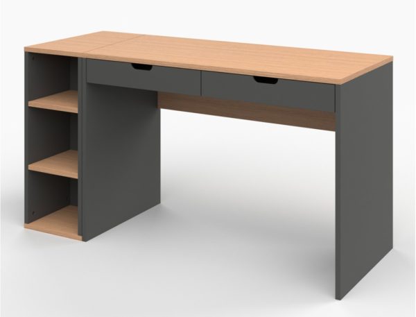Bureau Anthracite et Bois avec caisson Milor – Image 2