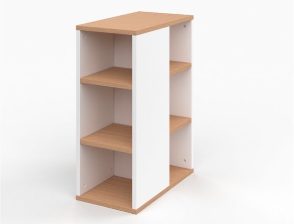 Bureau Blanc et Bois avec caisson Milor – Image 4