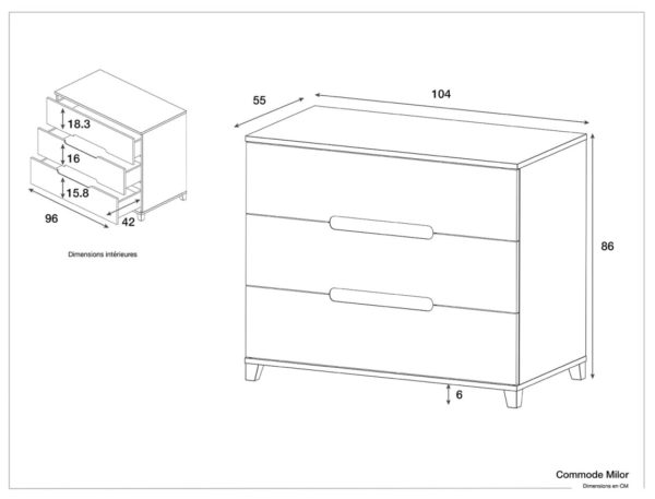Commode Anthracite et Bois Milor – Image 2