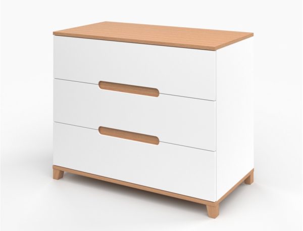 Commode Blanc et Bois Milor – Image 2