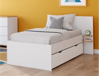 Lit gigogne Milor blanc 90x200 cm